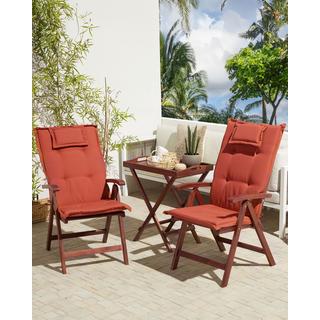 Beliani Lot de 2 chaises de jardin avec coussins en Acacia Moderne TOSCANA  