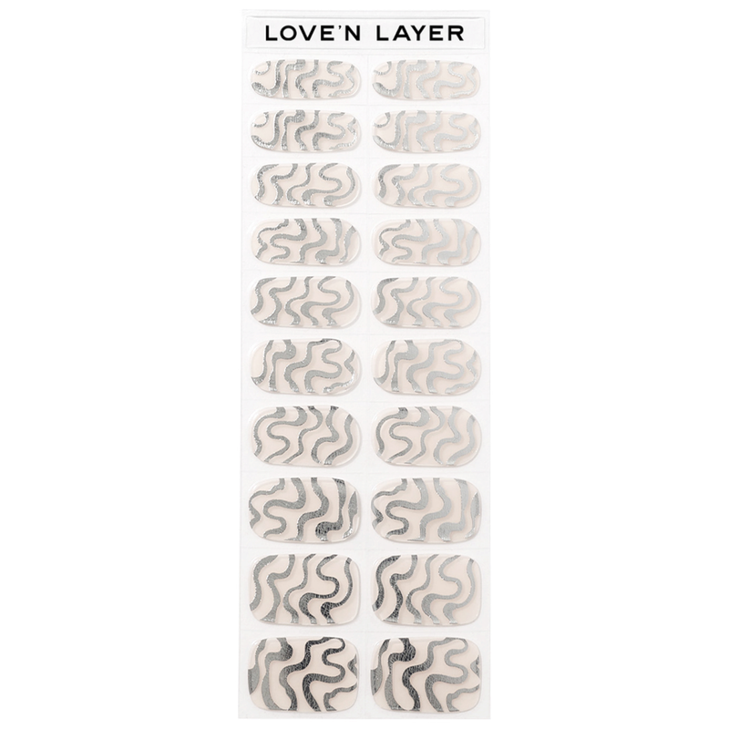 Lovenlayer  Nagelfolie Sweet Swirl Shiny Silver 