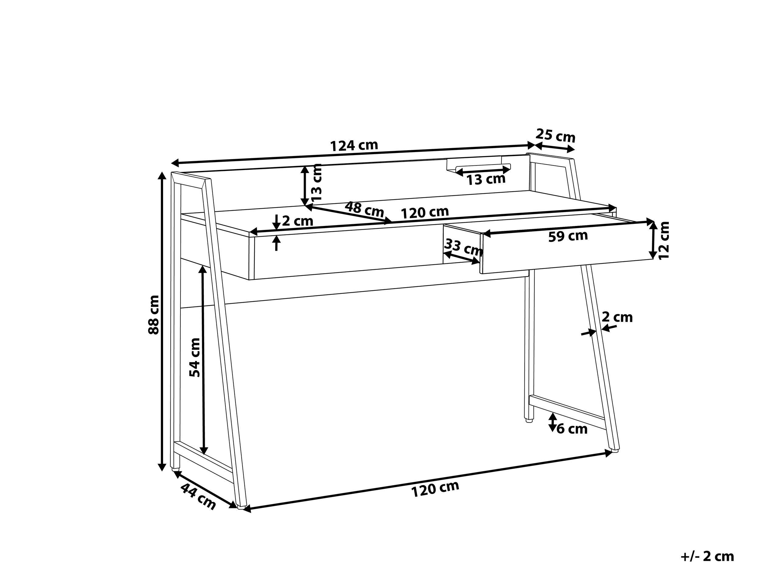 Beliani Table de bureau en Panneau de particules Industriel HARWICH  