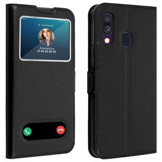 Avizar  Doppelfenster Cover Galaxy A40 Schwarz 