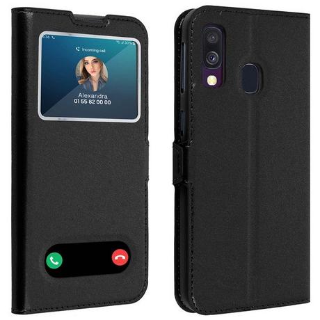 Avizar  Doppelfenster Cover Galaxy A40 Schwarz 