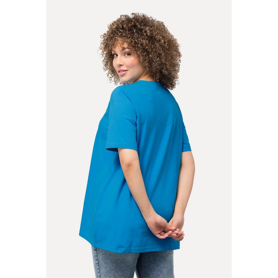 Ulla Popken T-Shirt Coupe A Col Tunique Manches Courtes  