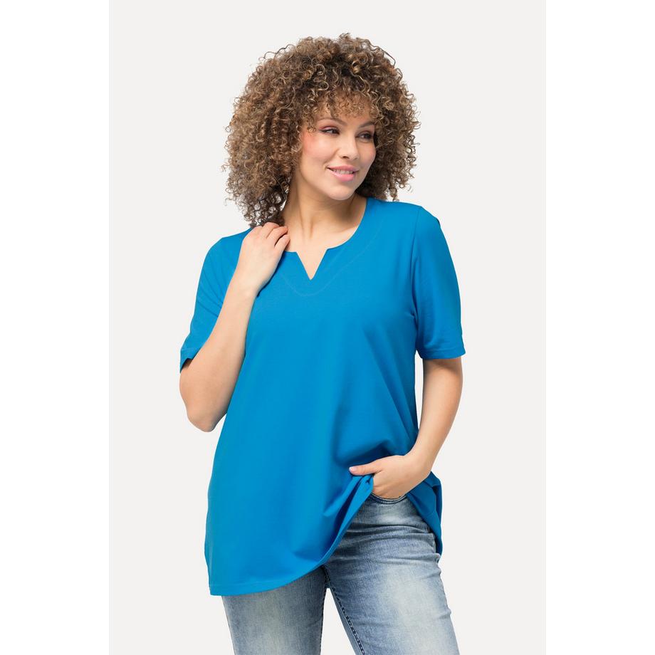 Ulla Popken T-Shirt Coupe A Col Tunique Manches Courtes  