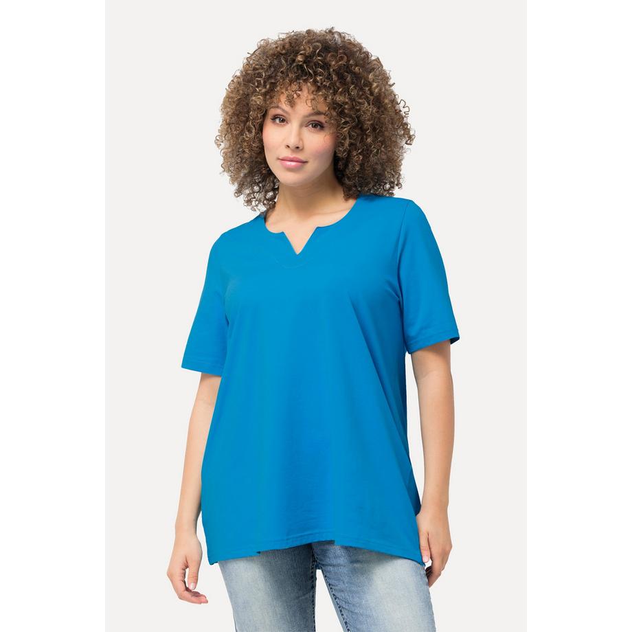 Ulla Popken T-Shirt Coupe A Col Tunique Manches Courtes  