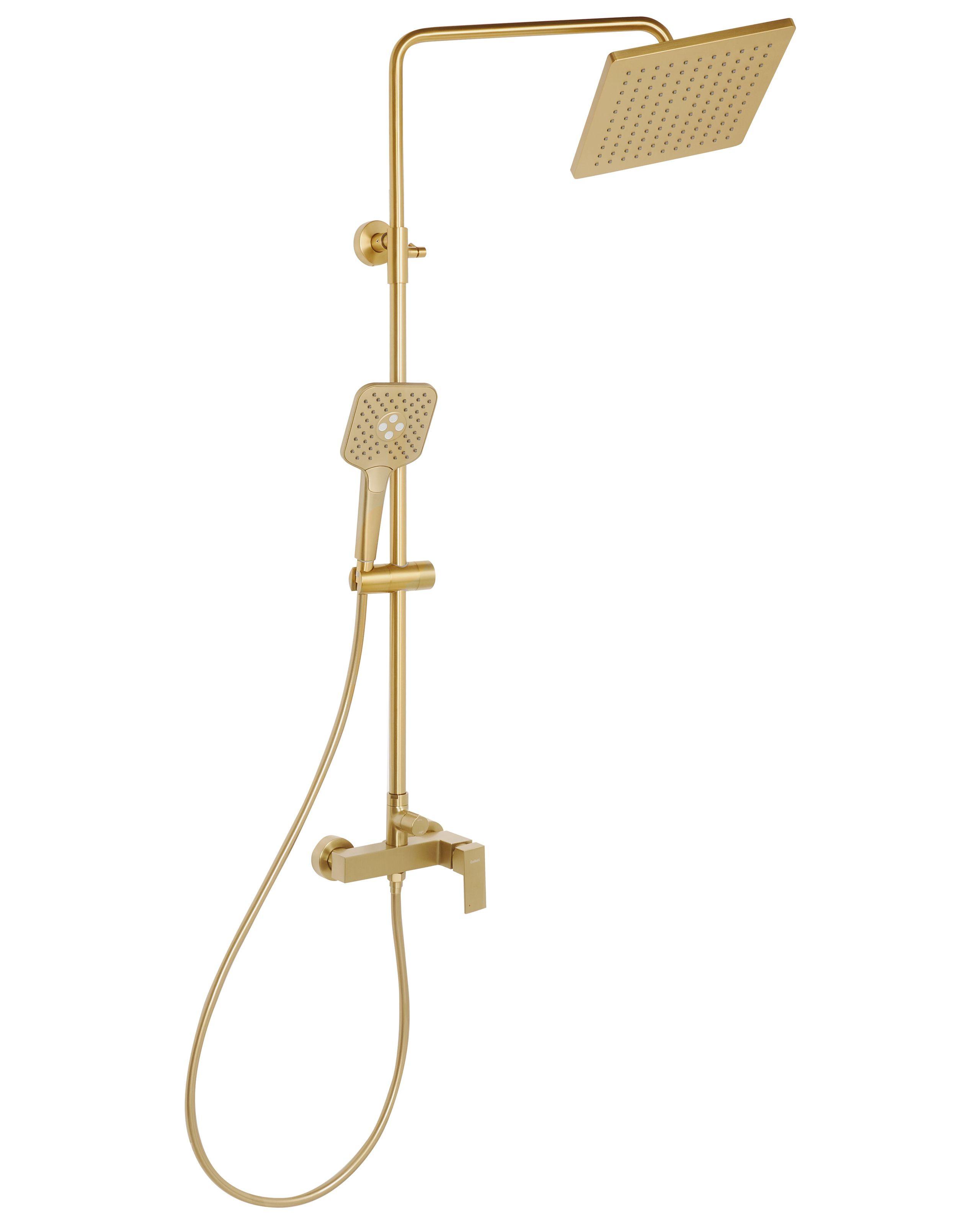 Beliani Duschsystem mit Mischbatterie und Regenbrause aus Messing Modern COLORADA  