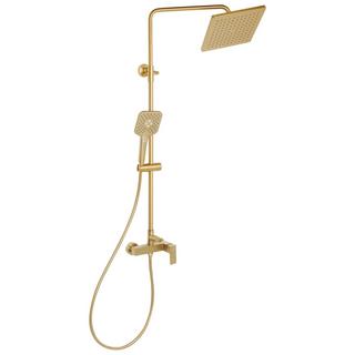 Beliani Duschsystem mit Mischbatterie und Regenbrause aus Messing Modern COLORADA  