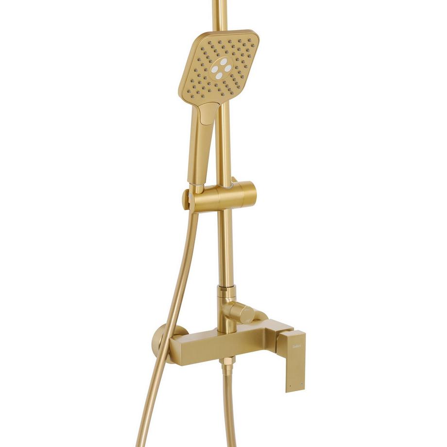 Beliani Duschsystem mit Mischbatterie und Regenbrause aus Messing Modern COLORADA  