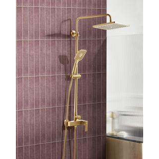 Beliani Duschsystem mit Mischbatterie und Regenbrause aus Messing Modern COLORADA  