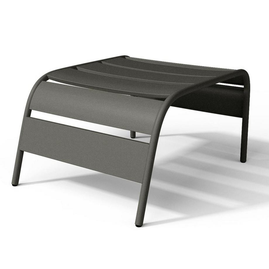 Vente-unique Gartensessel stapelbar + Fußbank - Metall - Dunkelgraun - MIRMANDE von MYLIA  