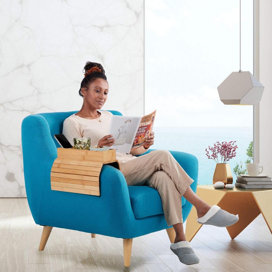 Northix Sofatablett aus Bambus mit 3 Fächern  