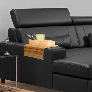 Northix Plateau de canapé en bambou à 3 compartiments  