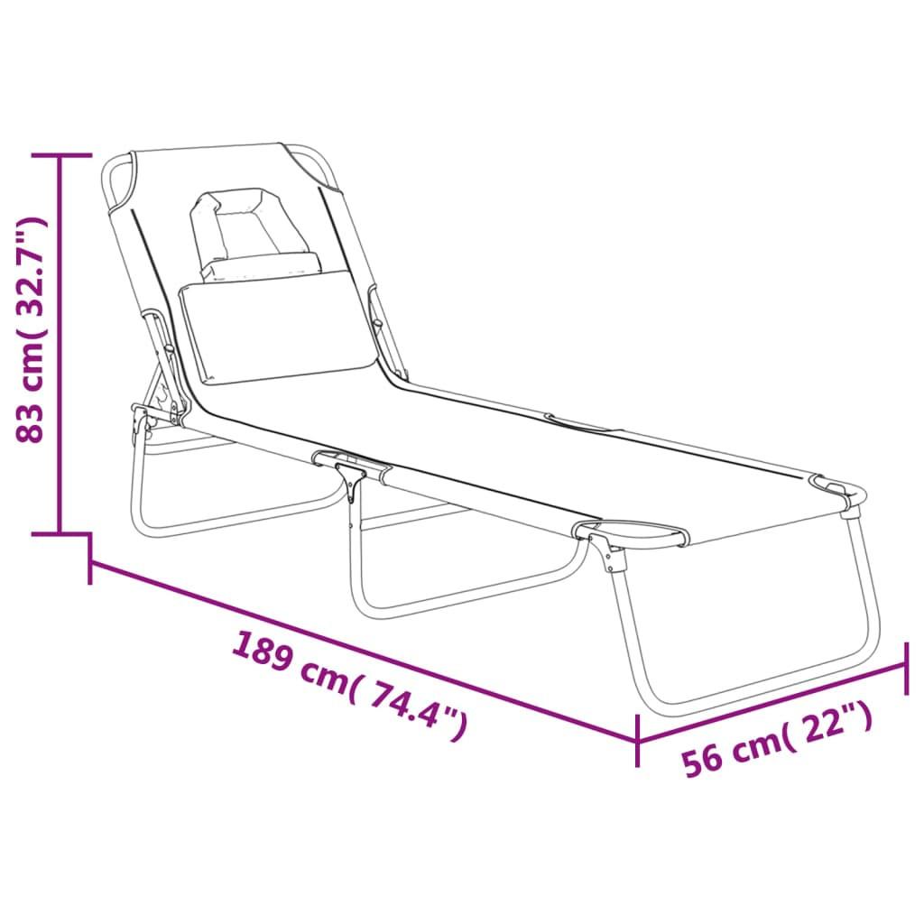 VidaXL Chaise longue acier  