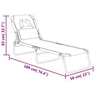 VidaXL Chaise longue acier  