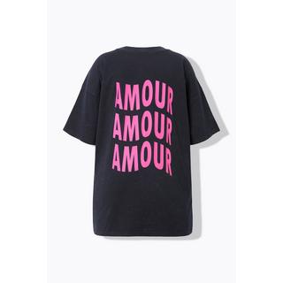 Studio Untold  Oversize-Shirt, acid washed, AMOUR-Rückenprint 