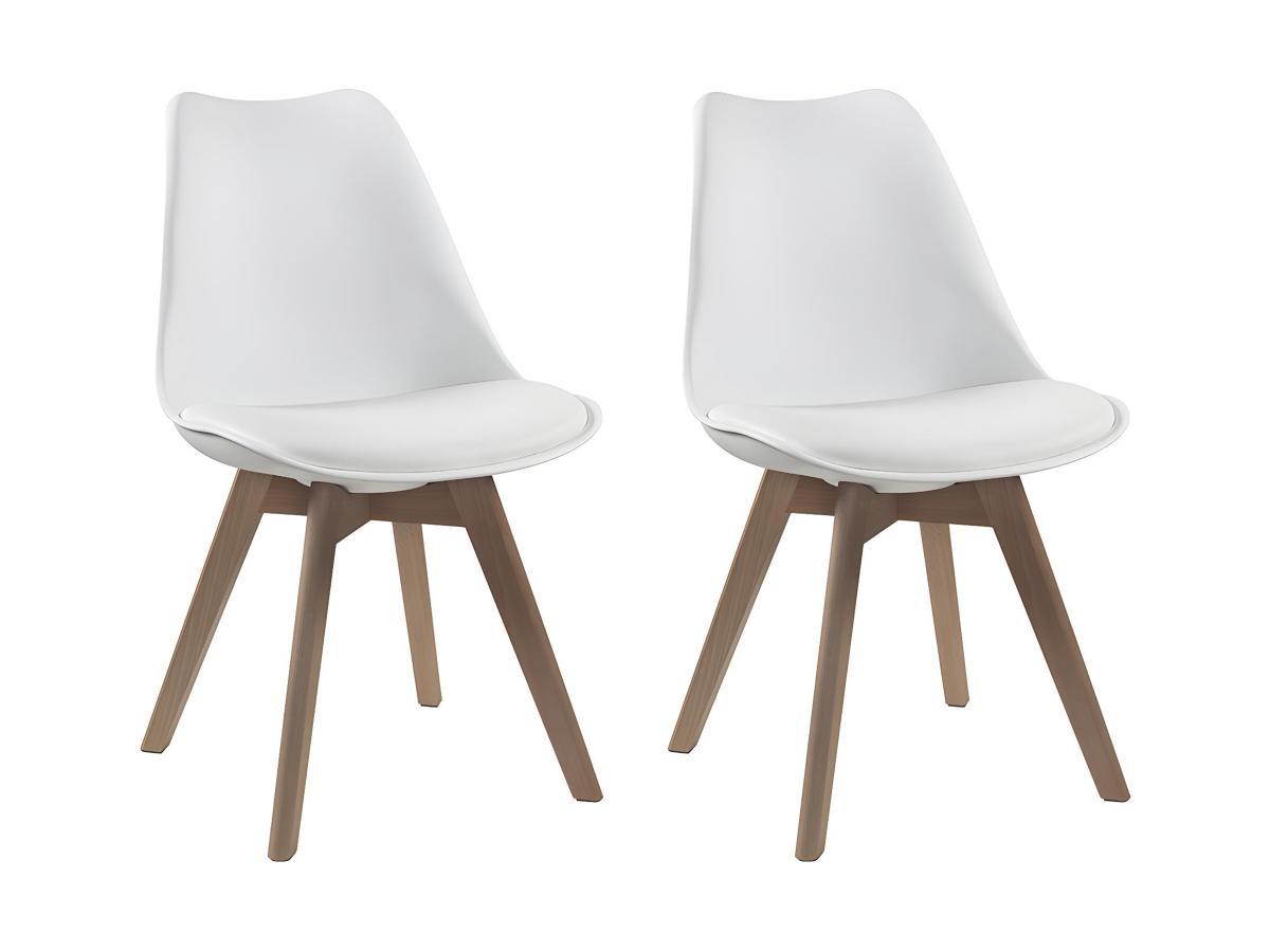 Vente-unique Lot de 2 chaises JODY Polypropylène Hêtre  