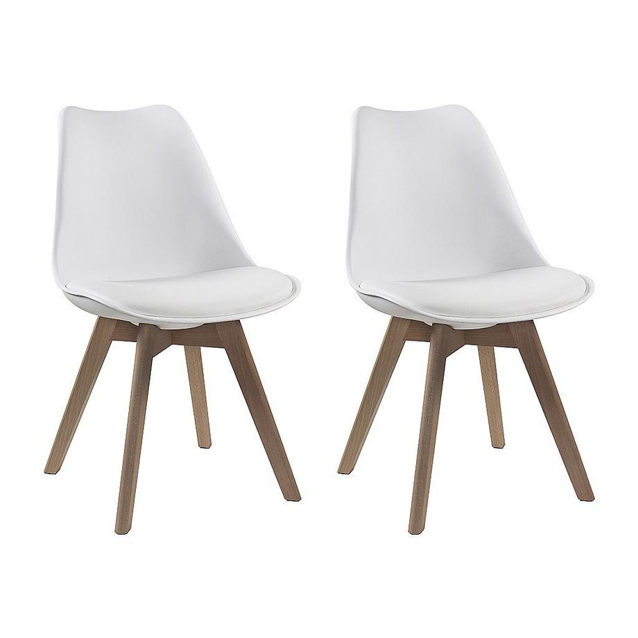 Vente-unique Lot de 2 chaises JODY Polypropylène Hêtre  
