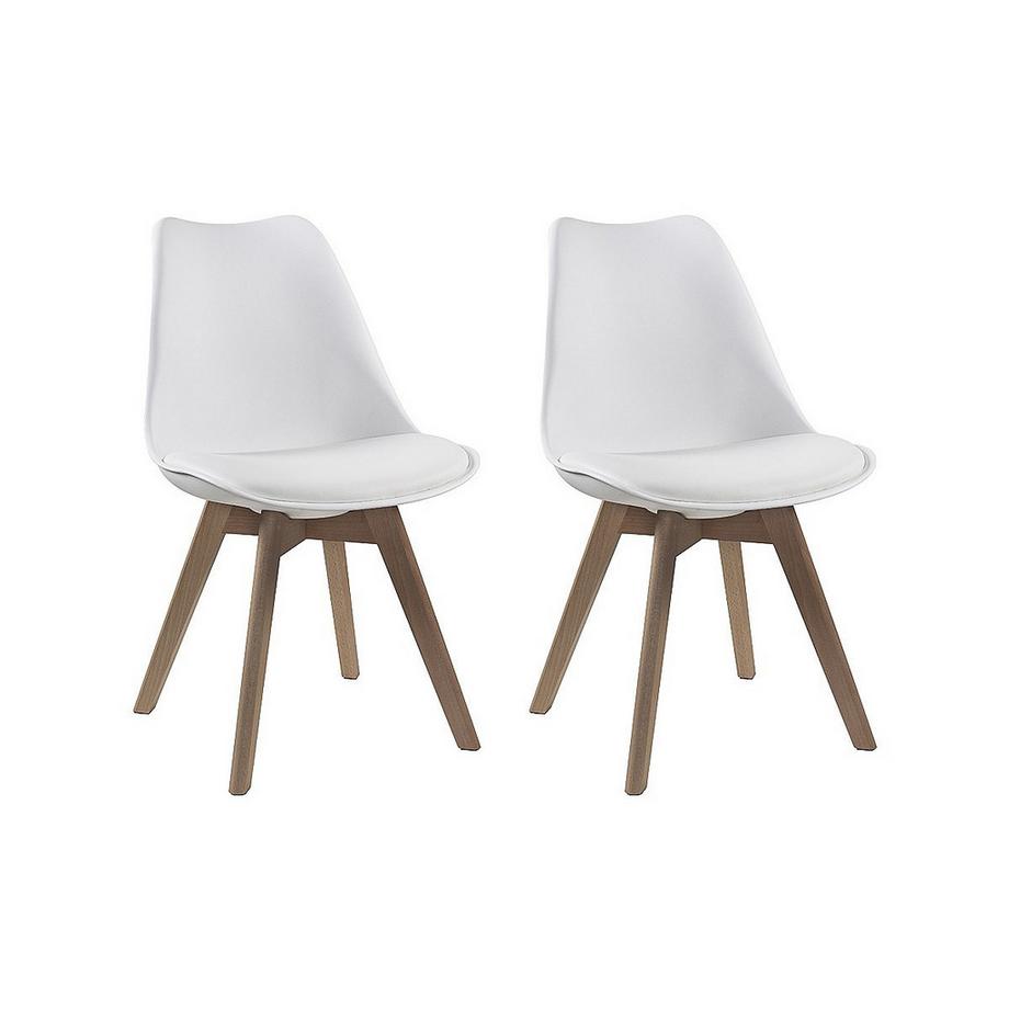 Vente-unique Lot de 2 chaises JODY Polypropylène Hêtre  