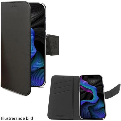 Celly  Wally Wallet Case iPhone 16 Schwarz 