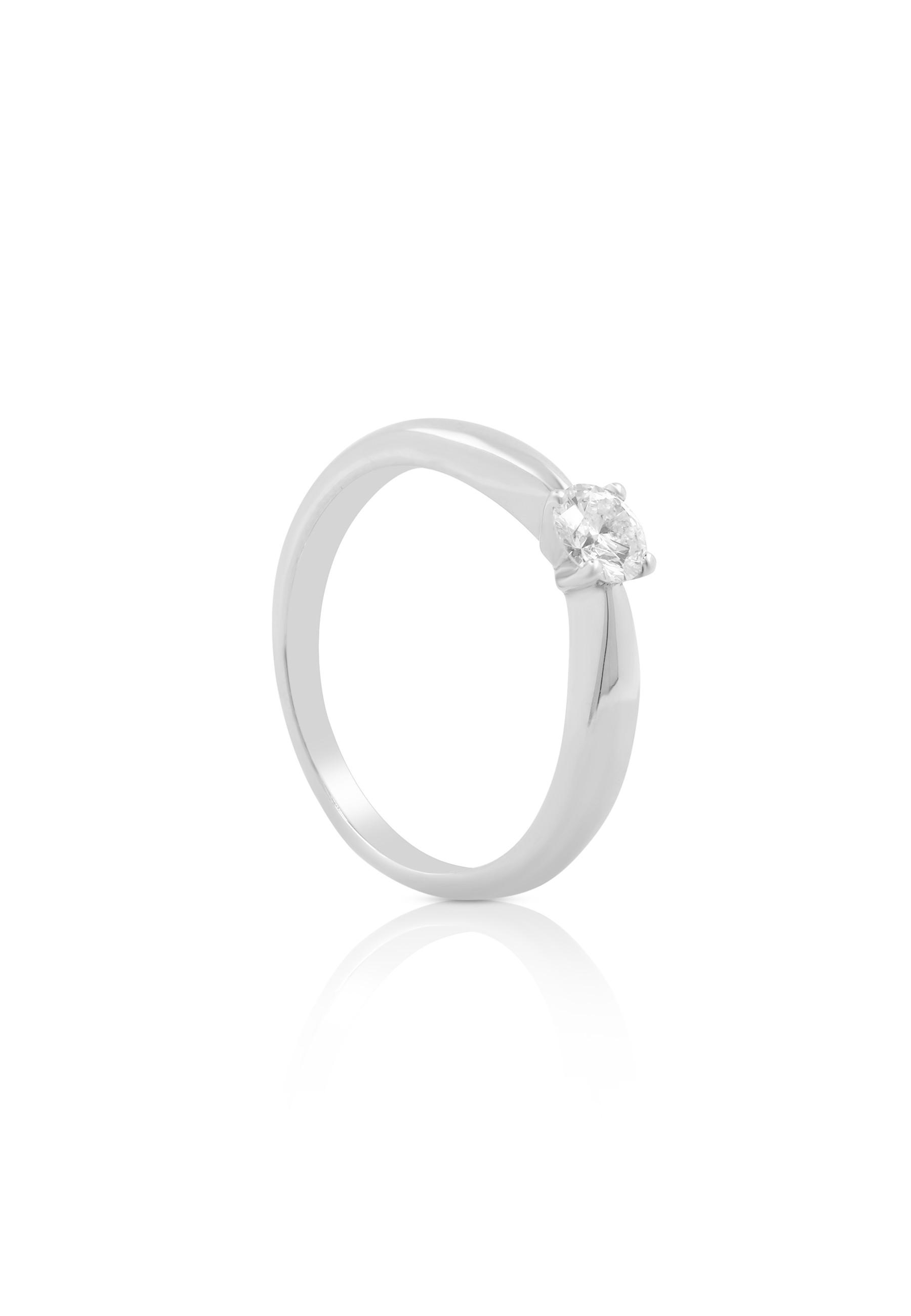 MUAU Schmuck  Solitaire Ring Diamant 0.30ct. Weissgold 750 