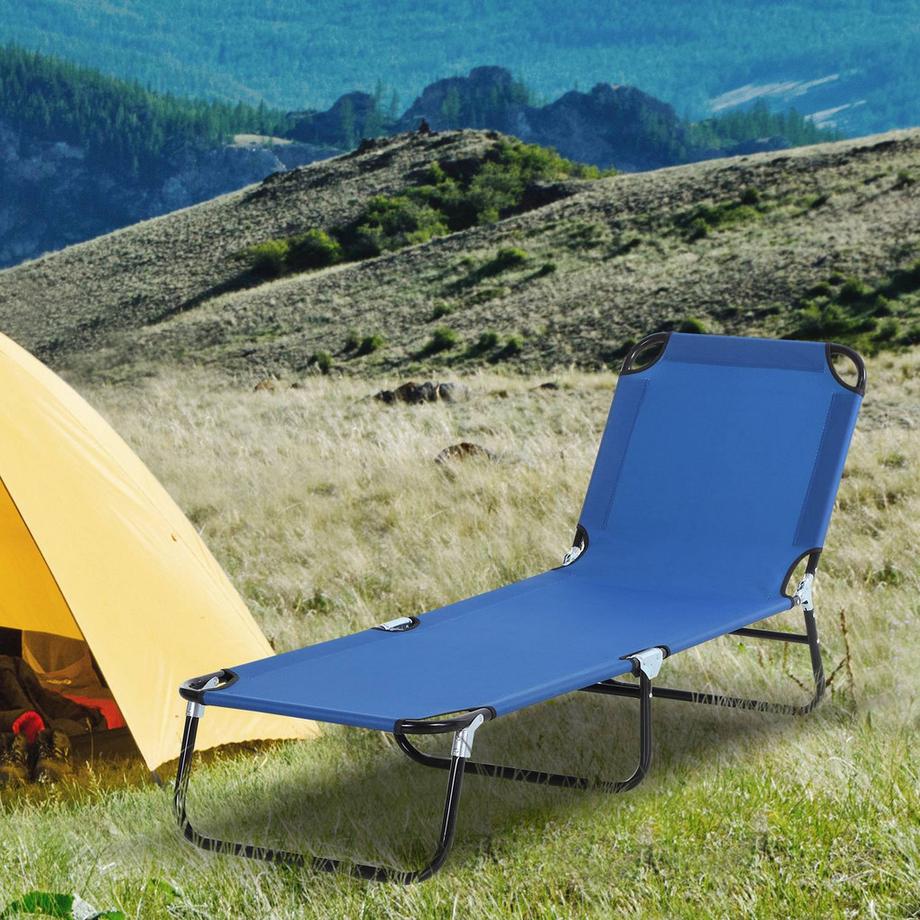 Northio Sonnenliege Gartenliege Mit Verstellbarer Rückenlehne, Stahl, Blau, 188X56X28Cm, Ideal Für Garten & Balkon  