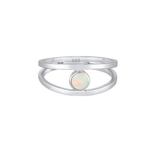 Elli  Ring Bandring Zweireihig Synthetischer Opal 