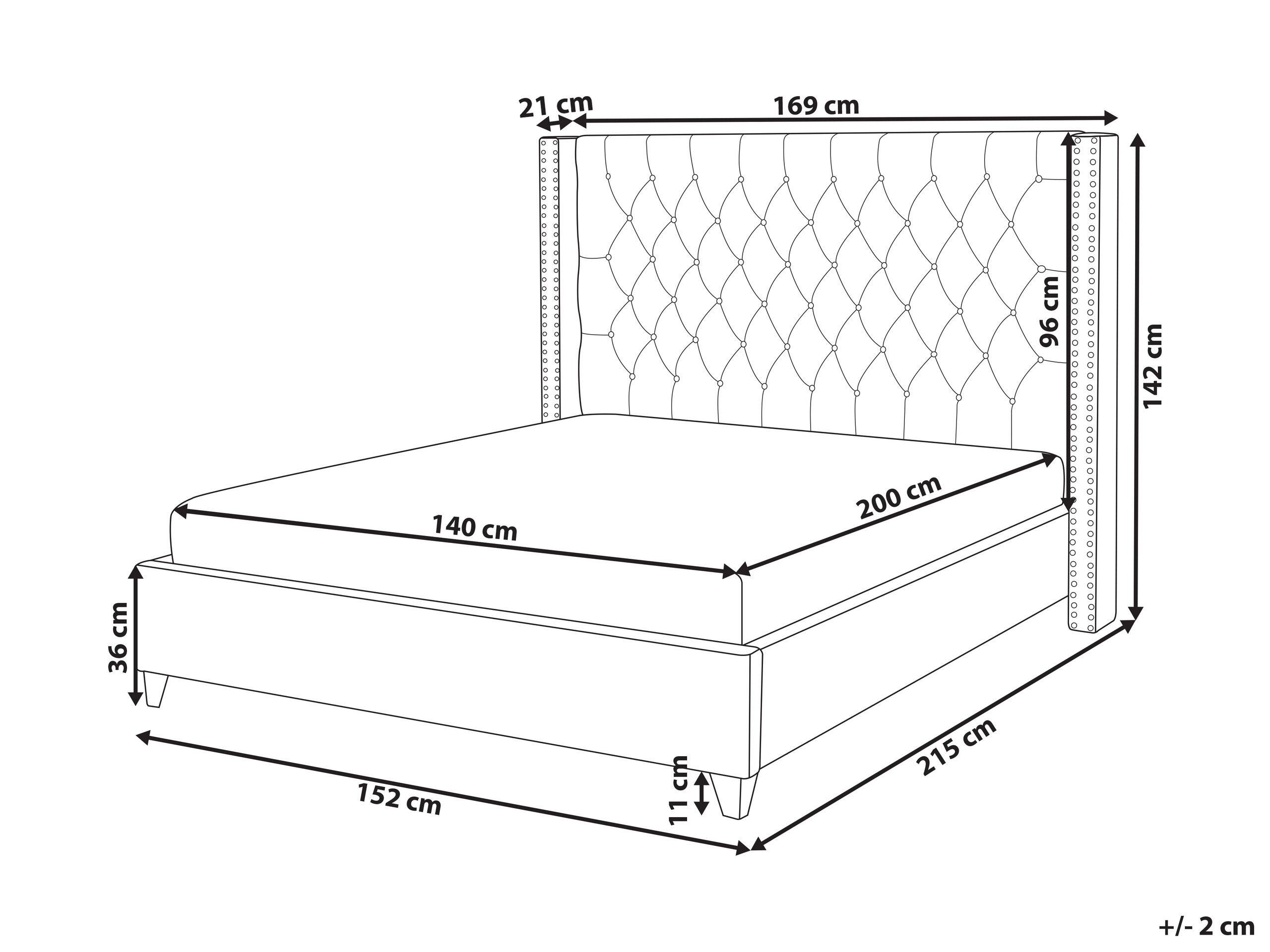 Beliani Bett mit Lattenrost aus Samtstoff Retro LUBBON  