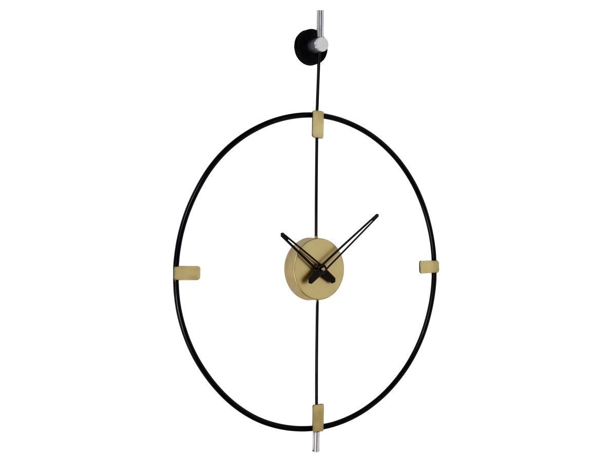 Vente-unique Horloge murale en métal - D. 47 cm - Noir - HAMONA  