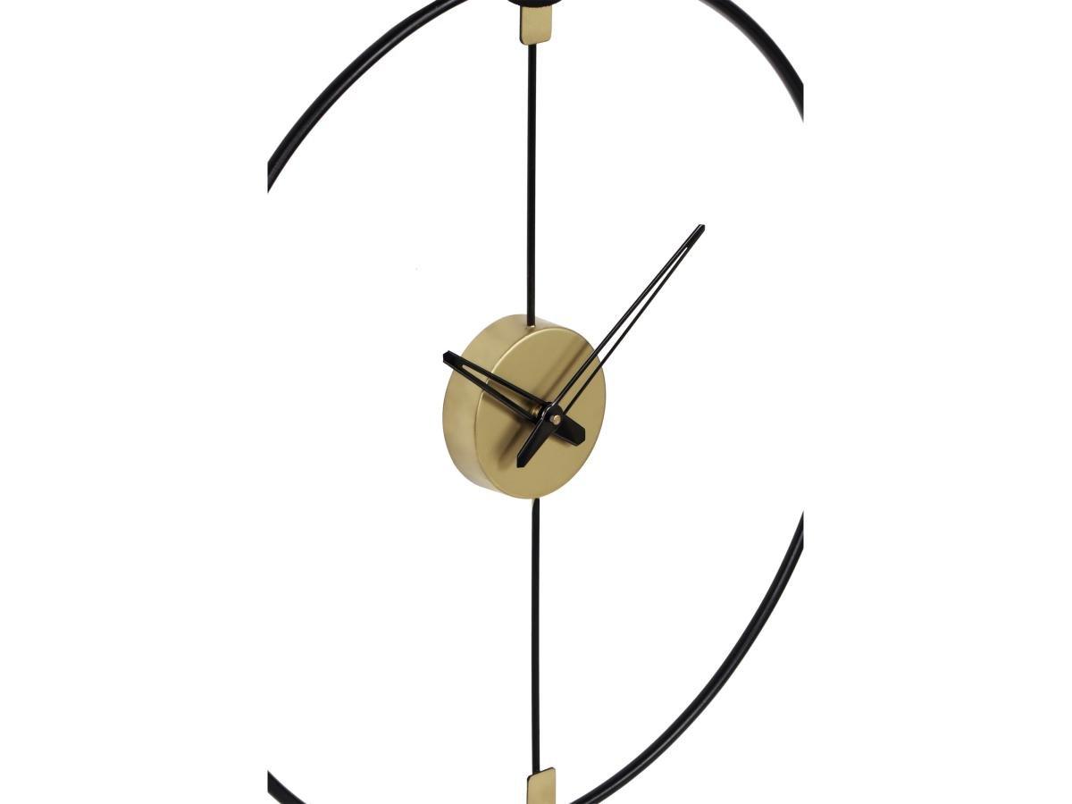 Vente-unique Horloge murale en métal - D. 47 cm - Noir - HAMONA  