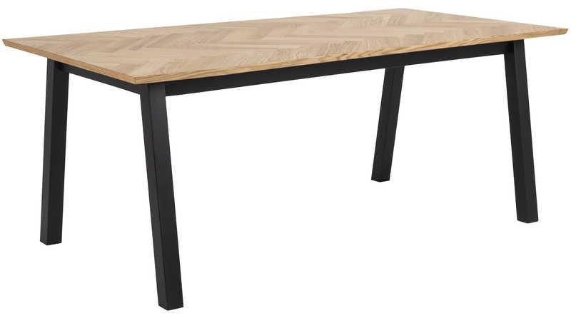 mutoni Table à manger Mara plaqué chêne chevrons 180x95  