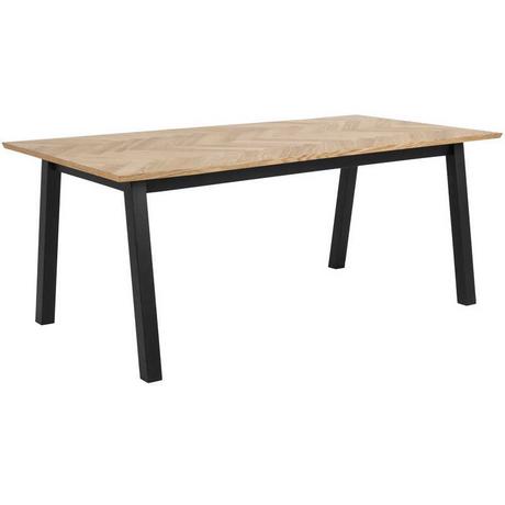 mutoni Table à manger Mara plaqué chêne chevrons 180x95  