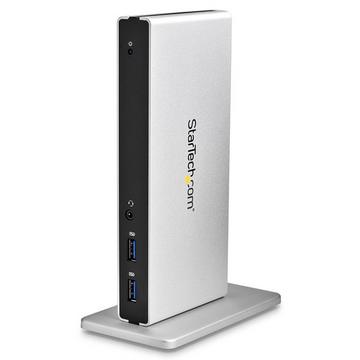 Station d'Accueil USB 3.0 pour Deux Écrans avec Adaptateurs DVI vers VGA et HDMI, 5x USB 3.0 et Audio - Station d'Accueil DVI Verticale pour Mac et Windows