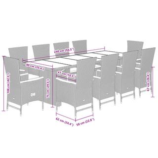 VidaXL Ensemble de salle à manger de jardin rotin synthétique  