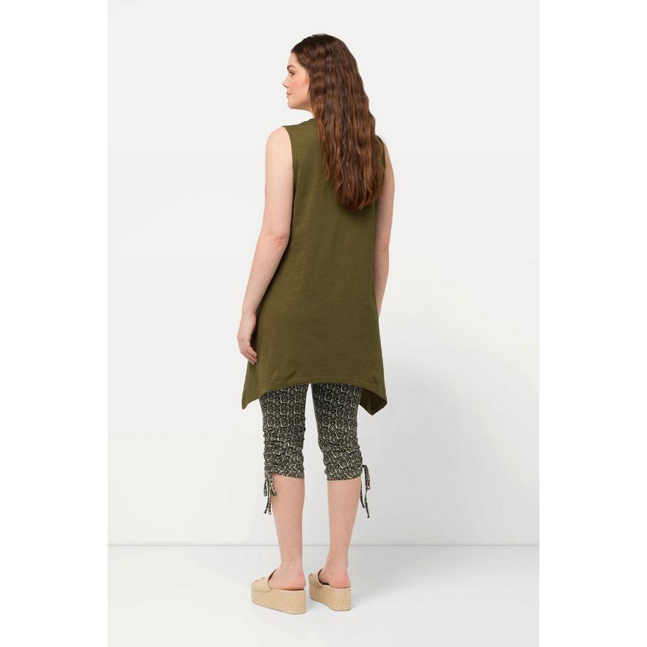 Ulla Popken Débardeur long Base en Pointe Silhouette A Décolleté V Coton Bio  