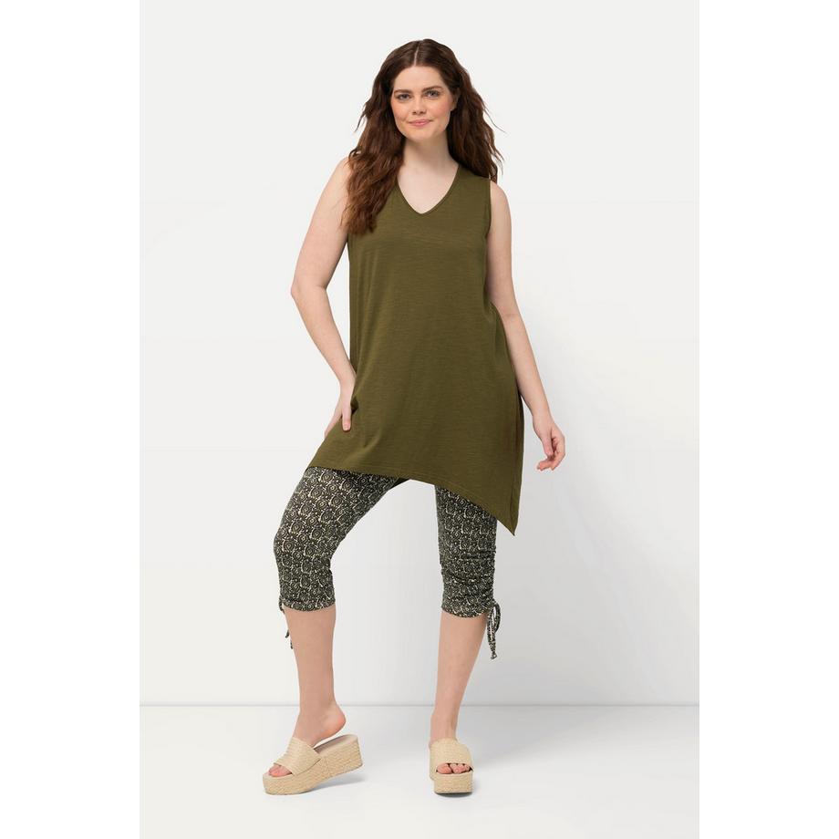 Ulla Popken Débardeur long Base en Pointe Silhouette A Décolleté V Coton Bio  