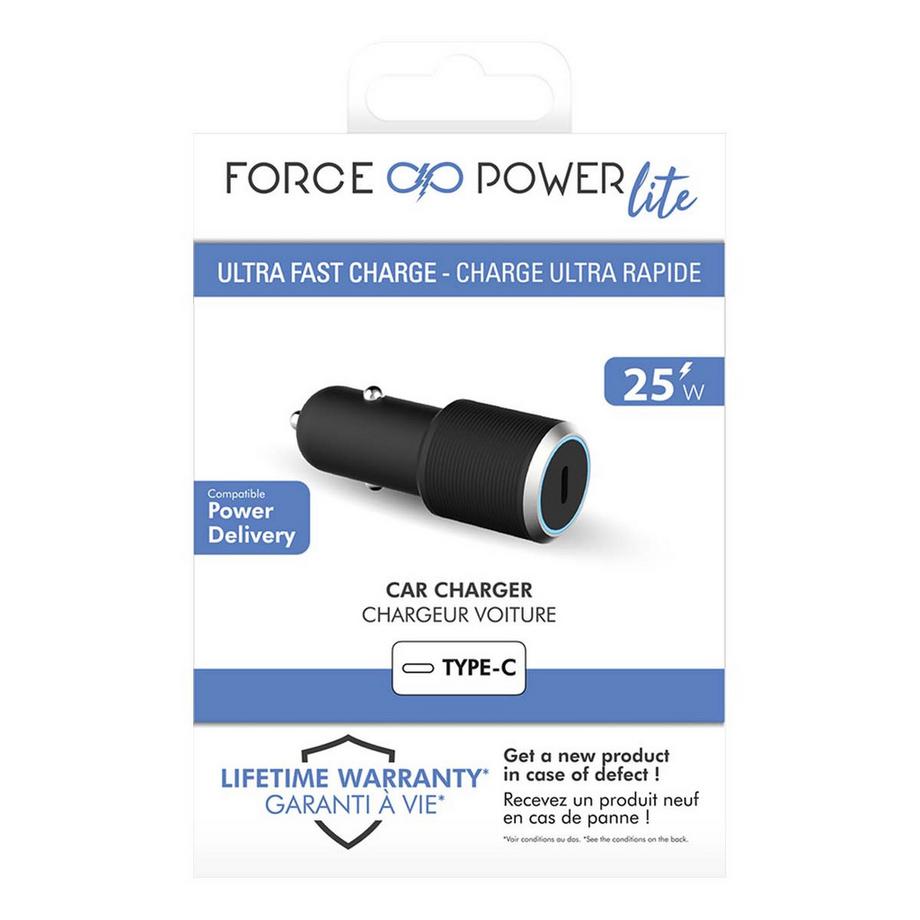 Force Power  Chargeur voiture USB C 25W 