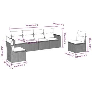 VidaXL Ensemble de canapés de jardin rotin synthétique  