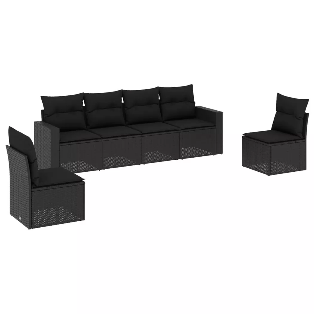 VidaXL - Ensemble de canapés de jardin rotin synthétique, One Size, Noir
