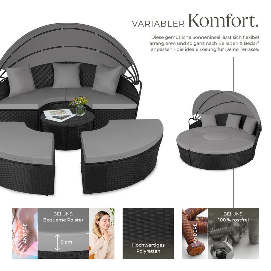 Tectake Isola prendisole in rattan  Santorini robusta  