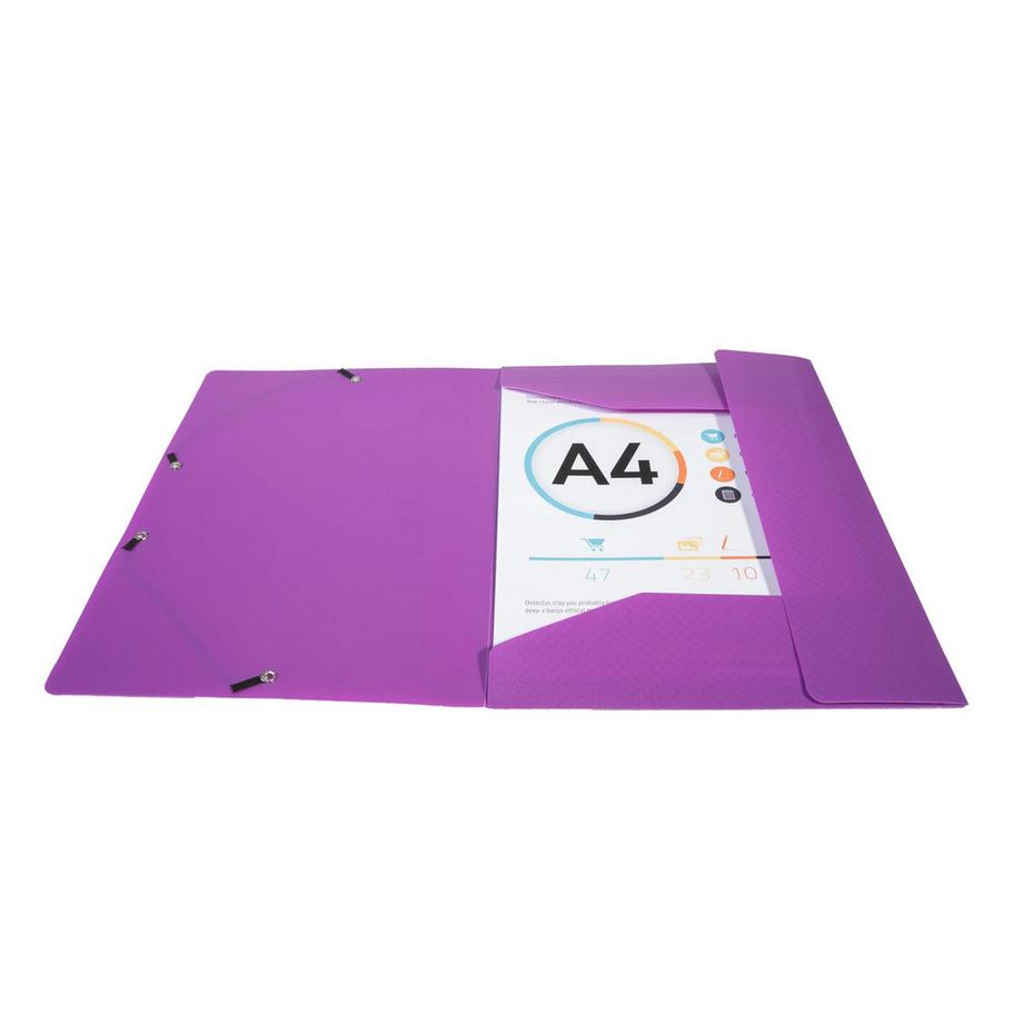 Exacompta Cartella 3 lembi con elastici polipropilene 500 micron Opak - A4 - x 50  
