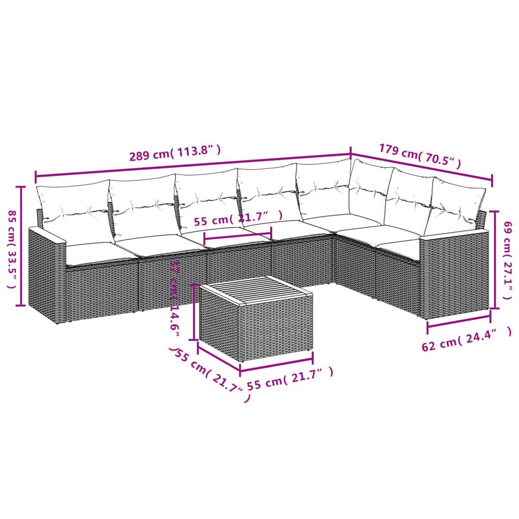 VidaXL set divano da giardino Polirattan  