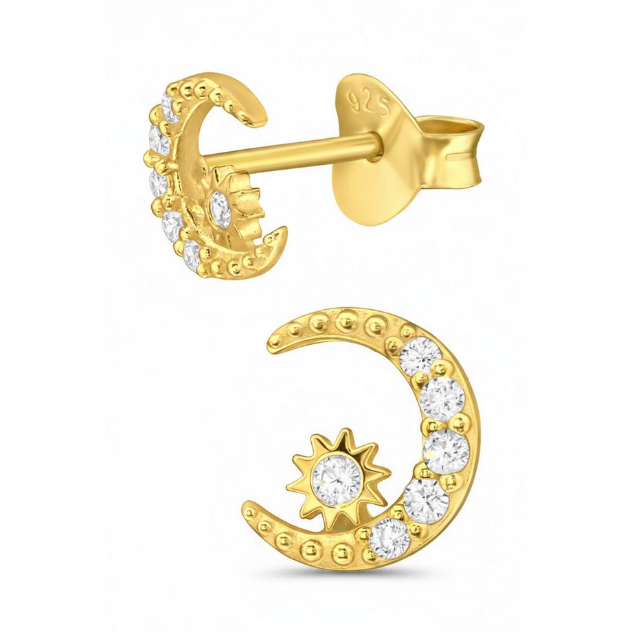 Maxte  MondOhrstecker mit Zirkonia 
