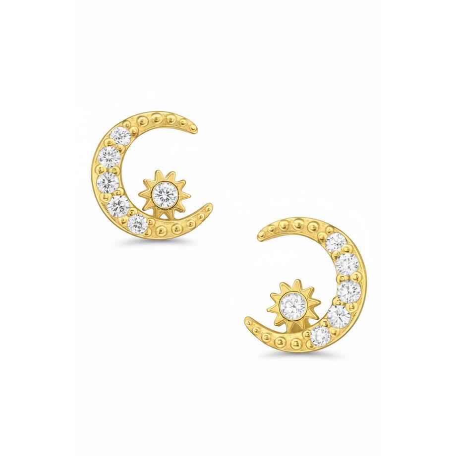 Maxte  MondOhrstecker mit Zirkonia 