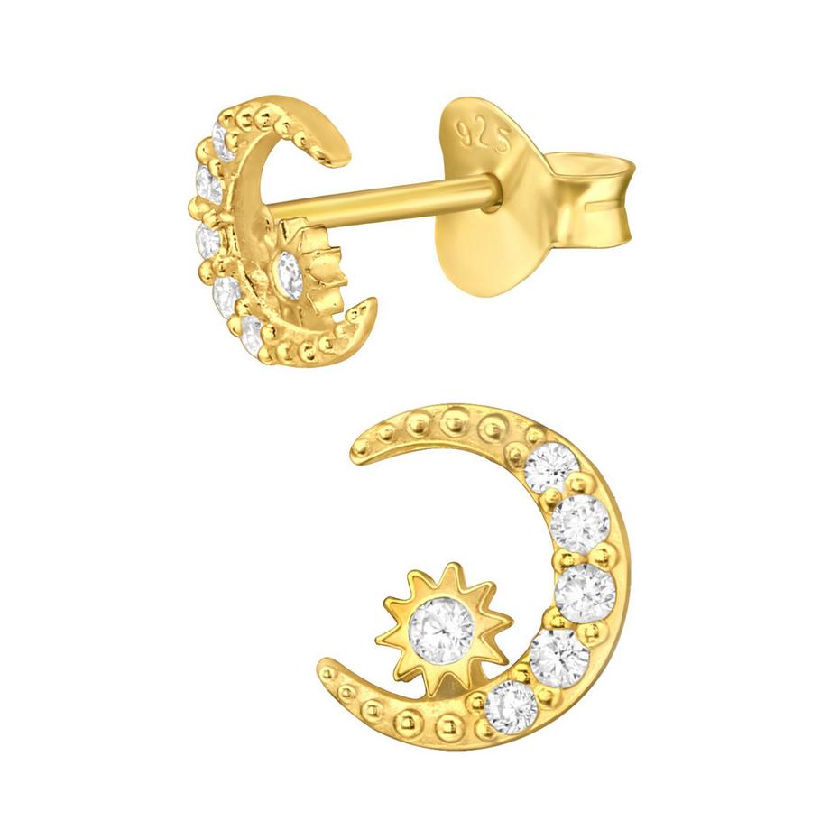 Maxte  MondOhrstecker mit Zirkonia 