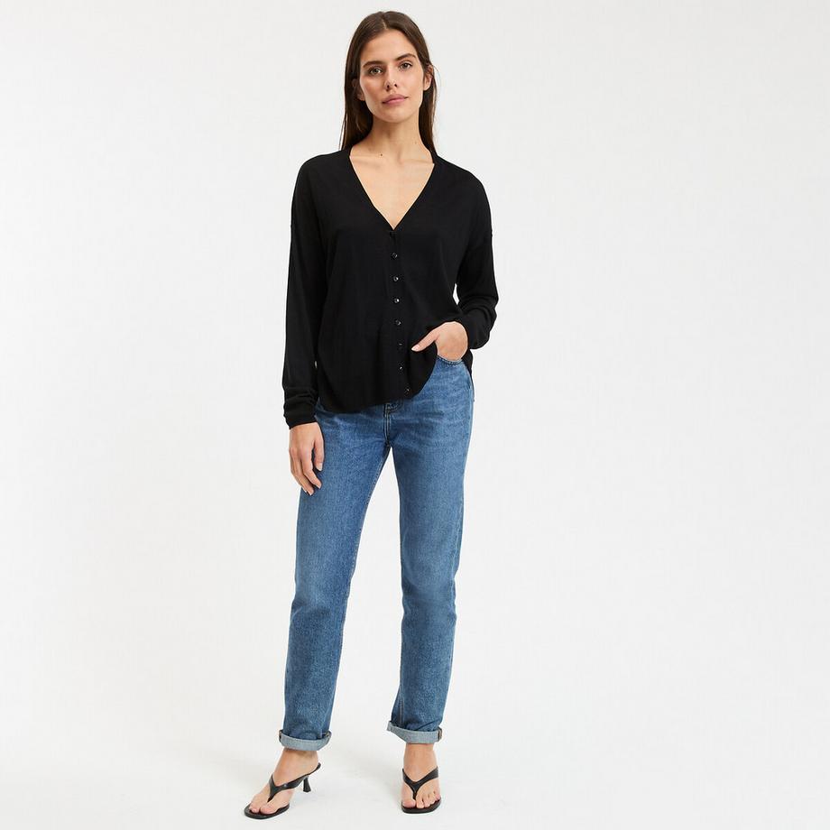 La Redoute Collections Cardigan col v en fine maille  