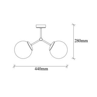 OZAIA Plafonnier en métal 2 globes DAMAR  Doré  