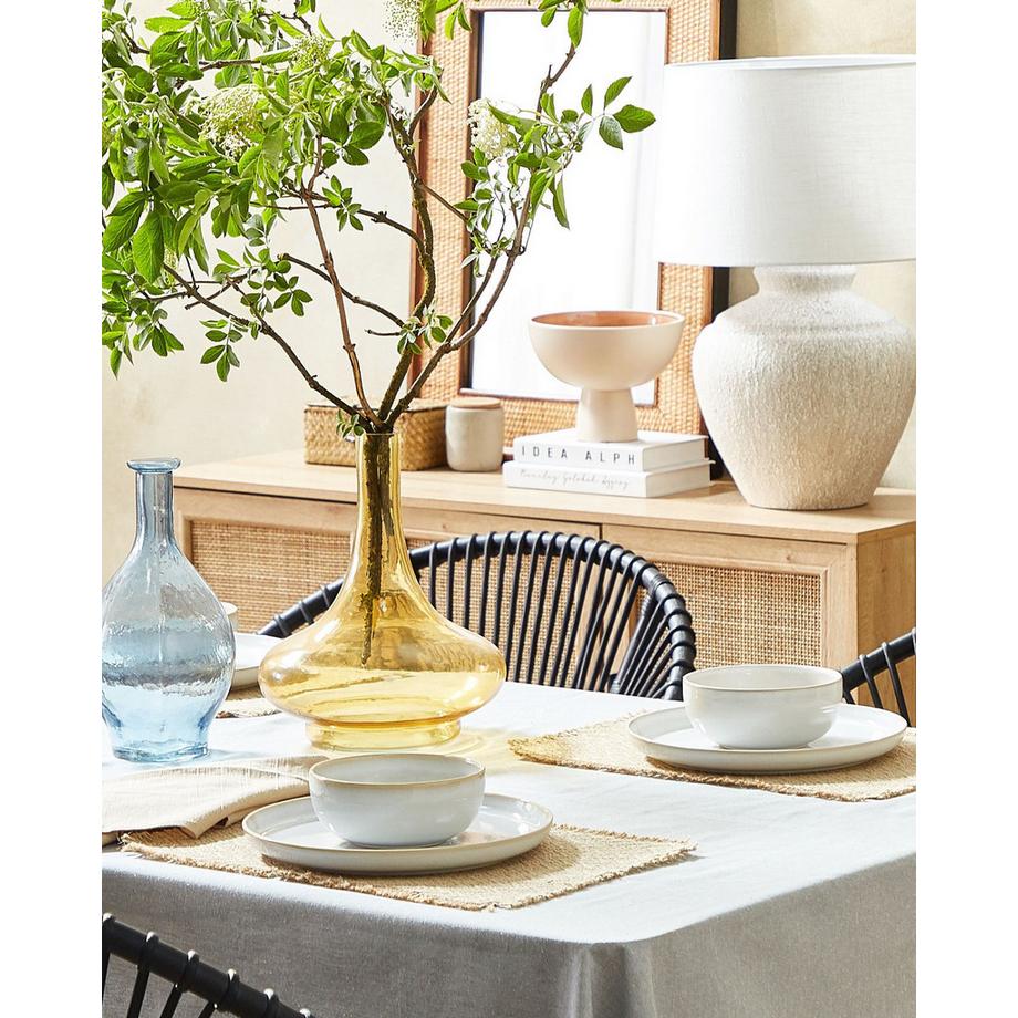 Beliani Vase décoratif en Verre Moderne PANEER  