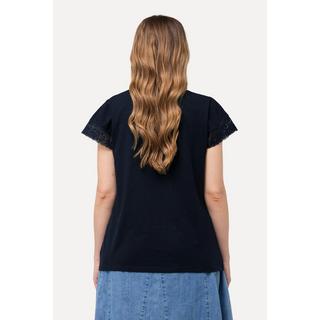 Ulla Popken  T-Shirt, Spitze, Classic, V-Ausschnitt, Cup-Ärmel 