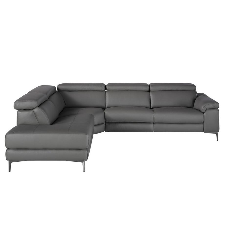 ANGEL CERDA Linke Chaiselongue Relaxsofa in dunkelgrauem Leder  