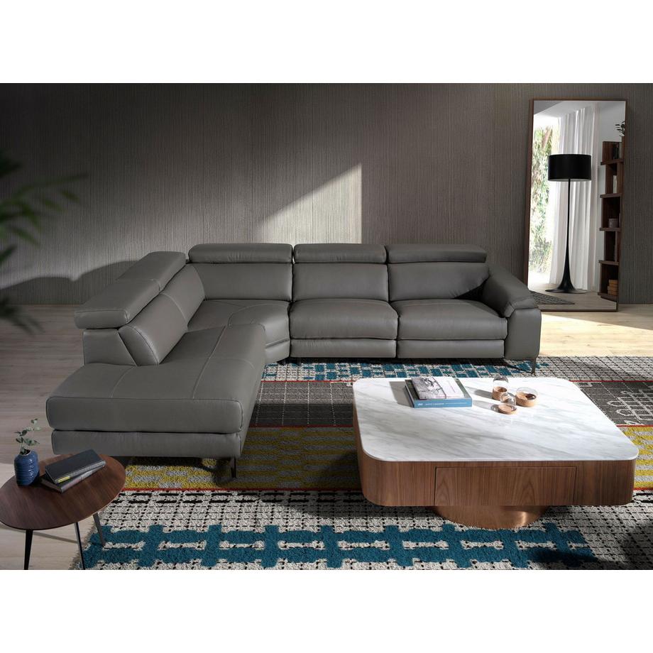 ANGEL CERDA Linke Chaiselongue Relaxsofa in dunkelgrauem Leder  