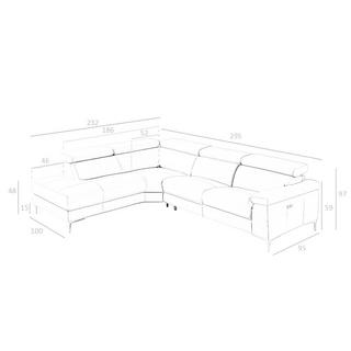 ANGEL CERDA Canapé d'angle relax gauche en cuir gris foncé  